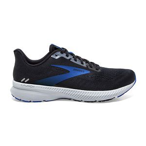 Brooks Launch 8 Mens Road Running Shoes Black/Grey/Blue | USA-NPL946783